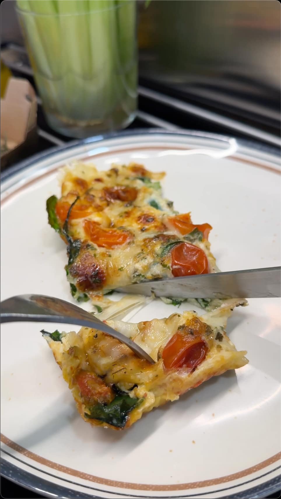 Spinach, Cherry Tomato, and Mozzarella Frittata