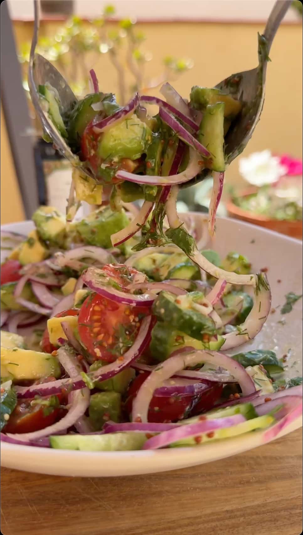 Fresh Avocado & Cucumber Salad with Lemon Vinaigrette