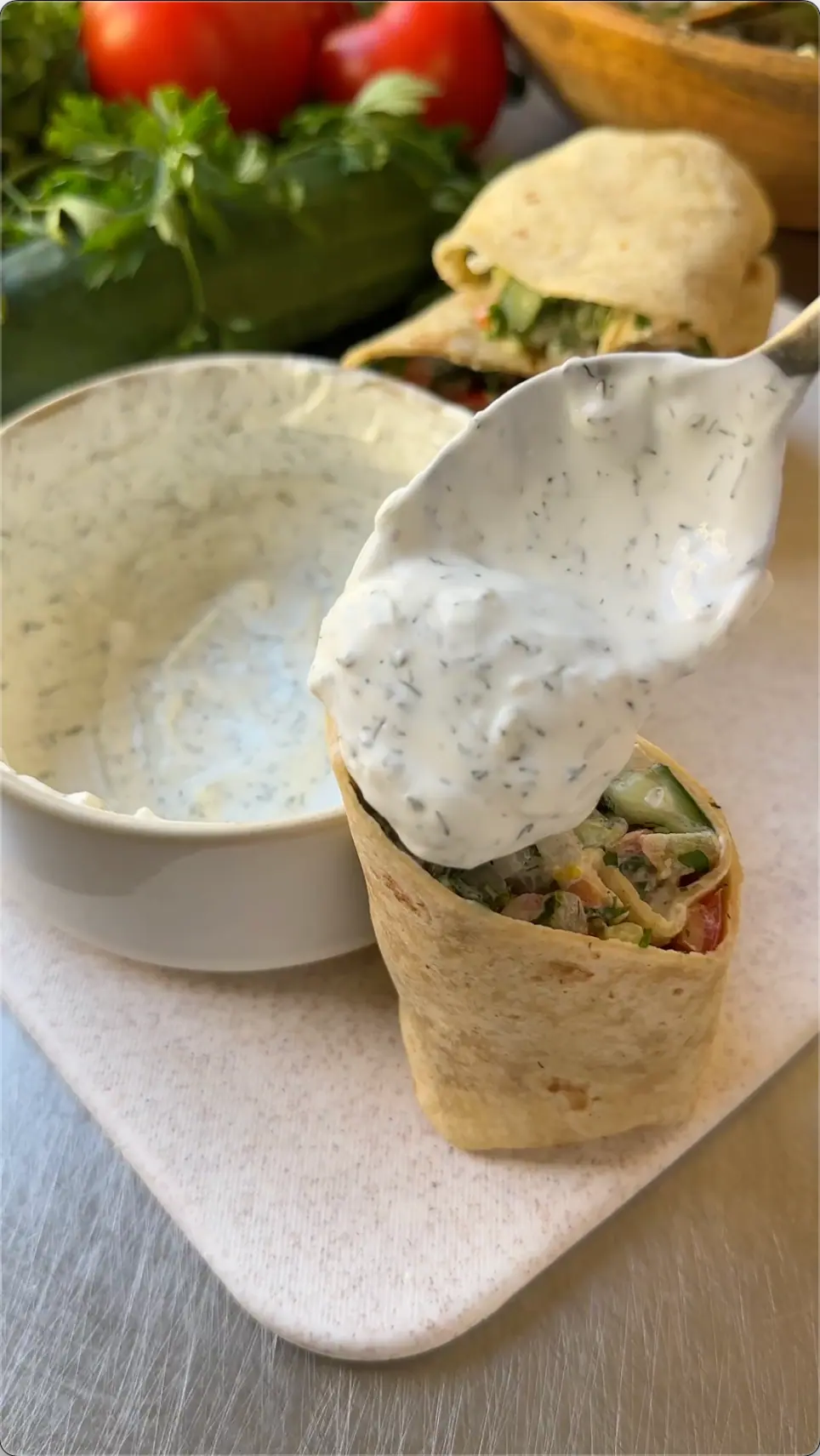 Shirazi Salad Wraps