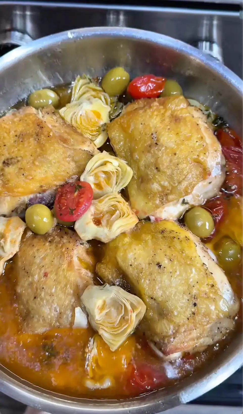 Chicken Provençal with Olives & Artichokes