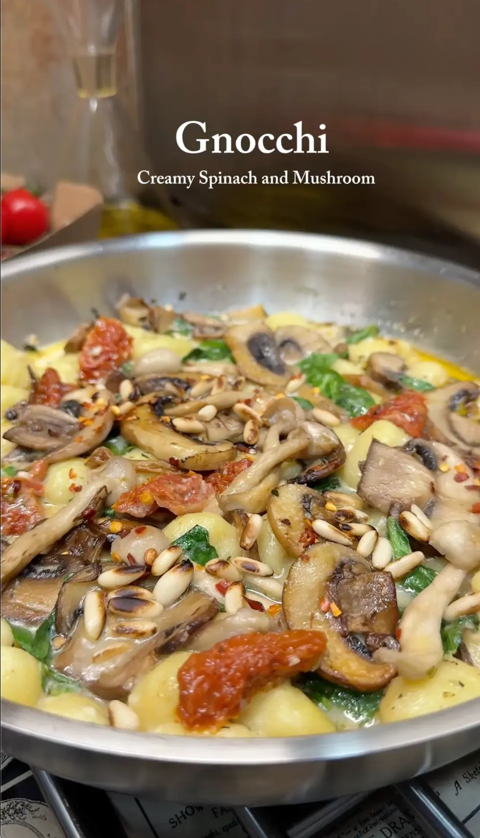 Creamy Spinach and Mushroom Gnocchi