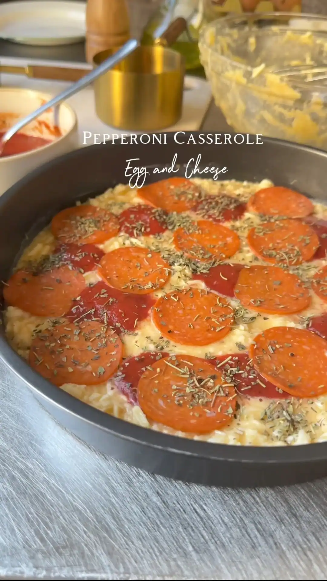 Low-Carb Pepperoni Casserole with Gluten-Free Crust