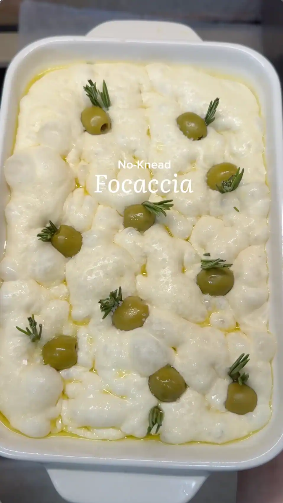 Easy No-Knead Olive-Rosemary Focaccia